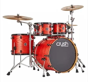 Crush CHAMELEON Ash Five Piece Set Drum Satin Orange 110469 “Drums Only” NOB - Picture 1 of 12
