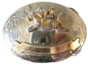 Vintage Western Bronco Rider-German Silver-Bronze & Silver-Across-3.5”Width-2.5” - Bild 1 von 10