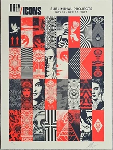 Shepard Fairey The OBEY/ICONS #281 HAND SIGNED California street art Frida Kahlo - Picture 1 of 6