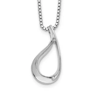 Rhodium-plated Sterling Silver White Ice .01ct 18" Diamond Necklace - Picture 1 of 3