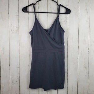 Abercrombie & Fitch Gray Adjustable Straps Flap Front Romper Size Small GUC - Picture 1 of 10
