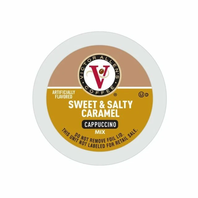 Victor Allen Sweet & Salty Caramel Unique Flavors Cappuccino Coffee Pods 42cup