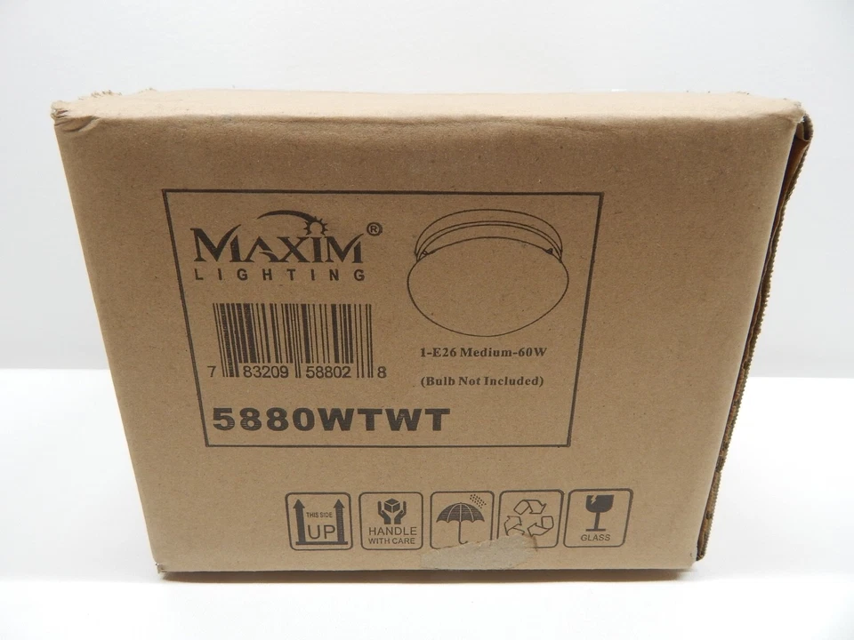 Maxim 5880 White Essentials 7"W 1-Light Ceiling Light - Image 1 of 1