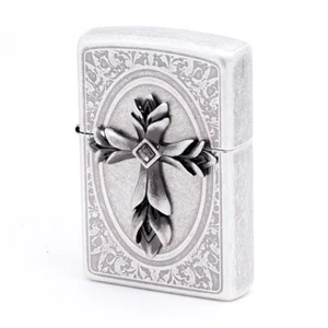 Zippo Pray Emblem Sl Lighter Genuine Original Packing 6 Flints set GIFT - Picture 1 of 11