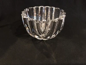 ORREFORS Lars Hellston Ribbed Crystal Bowl Signed 5" T x 8.5" W 4368-12 # 4368 - Picture 1 of 11