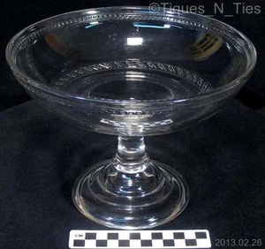 Antique Central Glass Dot and Dash EAPG Footed Fruit Compote Pressed Sandwich FF - Picture 1 of 9