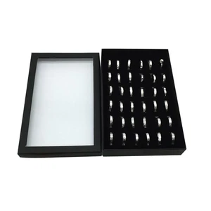 Jewelry Ring Organizer Case Tray Display Holder Earring Velvet Storage Box a - Picture 1 of 5