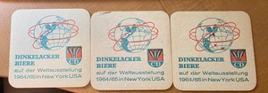 VTG Dinkelacker Biere Beer Coasters Stuttgart Biermat Mat 1964 65 NY Worlds Fair - Picture 1 of 4