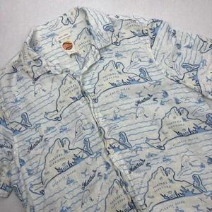 Camisa C&C California 100 % lino con botones estampado Martha's Vineyard talla grande - Imagen 1 de 9