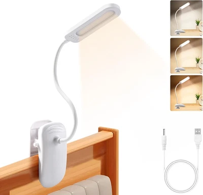 Lampada Da Scrivania Con Morsetto, Lampada Da Lettura a LED Ricaricabile, Lampad - Immagine 1 di 4