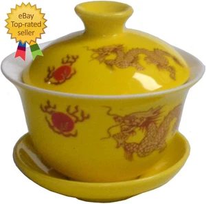 Taza de té Dragon Gaiwan taza de té de porcelana de 4 oz tazas de té Gongfu puré chino Sancai - Imagen 1 de 12