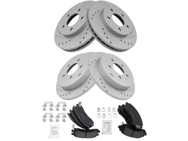 Kit de pastilhas de freio e rotor dianteiro e traseiro 85WN26R compatível com Buick Rendezvous 2002-2007 - Imagem 1 de 1