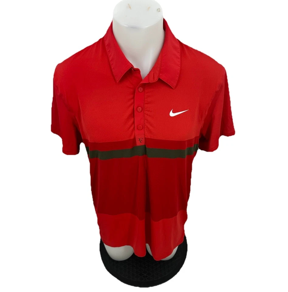Nike Grande Hombres Roger Federer RF Abierto de Australia 2012 Tenis Polo Camiseta 8-2 Foto 1 de 4