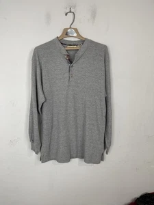 St Johns Bay Herren M Grau Waffelstrick Thermo Henley Langarmshirt - Bild 1 von 10