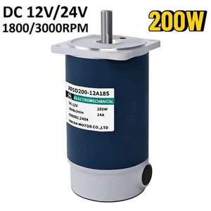 DC 12V/24V 200W 1800RPM 3000RPM Adjustable Speed Motor Reversible Large Torque - Picture 1 of 11