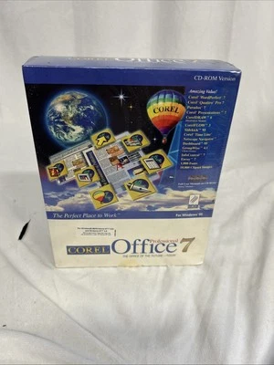 1996 VINTAGE Corel Office 7 Professional NEW IN BOX SEALED - Image 1 of 4