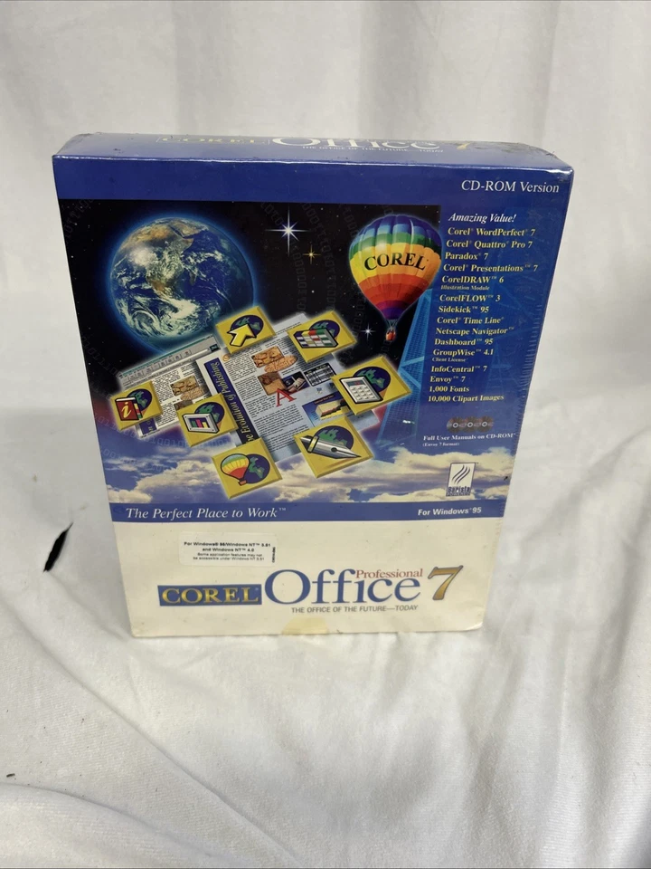 1996 VINTAGE Corel Office 7 Professional NEW IN BOX SEALED - Image 1 of 4