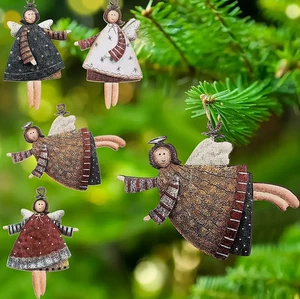 Weihnachtsbaum Schmuck Holz Fliegende Tanzende Engel Weihnachtsdeko 20 Teile - Bild 1 von 5