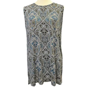 J. Jill L Large Paisley Sleeveless Tunic Top Size Large Rayon Multicolor Print - Picture 1 of 9