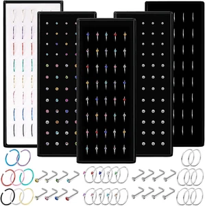 240 Pcs Nose Ring Studs Set for Women Men Surgical Stainless Steel Nose Hoop CZ - Picture 1 of 12