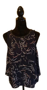 Juicy Couture Tank Top Sleeveless Scoop Neck Camisole Rhinestone Chiffon Small - Picture 1 of 4