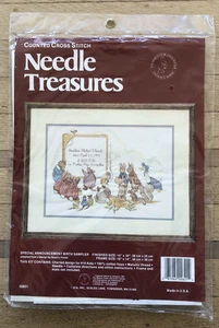 Beatrix Potter SONDERANKÜNDIGUNG GEBURT SAMPLER Kit von Needle Treasures #02621 - Bild 1 von 4
