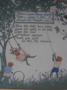 Bless This Child Personalized Birth Embroidery Stitchery Kit by Sunset - Picture 1 of 3