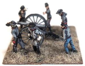 MUSKET MINIATURES #CWH202 - CONFEDERATE ARTILLERY UNIT-Painted White Metal - Picture 1 of 5
