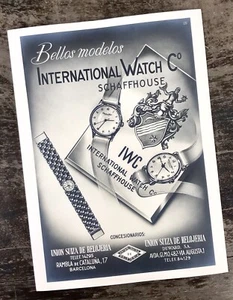 IWC SCHAFFHAUSEN 1950's Leaflet "SCHAFFHOUSE" Fancy Lugs Watch Very Rare OEM / - Picture 1 of 5