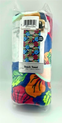 Nueva Toalla de Playa Star Wars The Mandalorian Yoda 100% Algodón 34" X 64" Flores Foto 1 de 3