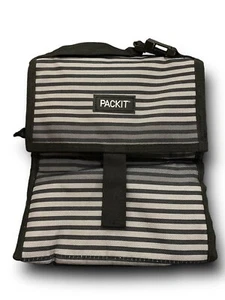Packit Freezable Lunch Bag Gray & Black -  No Ice Packs Needed Reusable BPA Free - Picture 1 of 4
