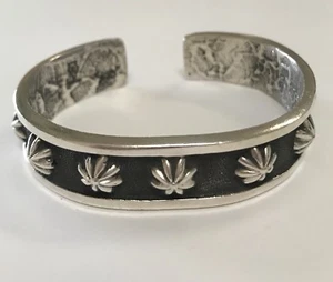 Ernest Rangel Native American Sterling Concha Cuff Bracelet Navajo 59.4 Gram - Picture 1 of 11
