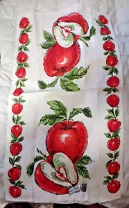 VTG Parisian Prints Linen Kitchen Dish Tea Towel Red Apples #1- Minty - NOS NWT - Picture 1 of 4