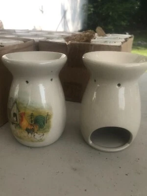 Calentador quemador de tarta de cerámica - Lote de 4 - Escena de gallo Foto 1 de 2