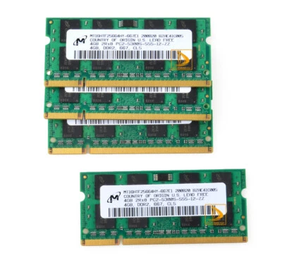 DDR2 RAM 16GB Micron 4GB 2Rx8 667Mhz PC2-5300S 200Pin  SO-DIMM Laptop Memory - Image 1 of 4