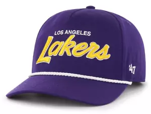 CAPPELLO CAPPELLO A SNAPBACK LOS ANGELES LAKERS NBA BASKET A MANO SCRIPT NUOVO MARCA '47 - Foto 1 di 6