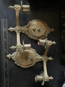 Applique Antico Impero Luci a Candele Francese PESANTI Ottone Solido/Bronzo Quantità di 2 - Foto 1 di 12