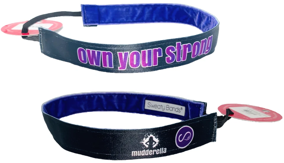 Mudderella Sweaty Bands Headband Non-Slip Velvet-Lined Athletic Hairband Black - Image 1 of 4