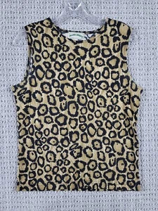 Frazier Lawrence Women Animal Print Pullover Sleeveless Blouse Sz XL Vintage 90s - Picture 1 of 6