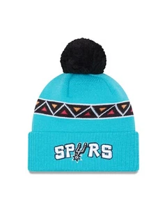 San Antonio Spurs NBA New Era City Edition Pom Knit Hat-Teal - Picture 1 of 2