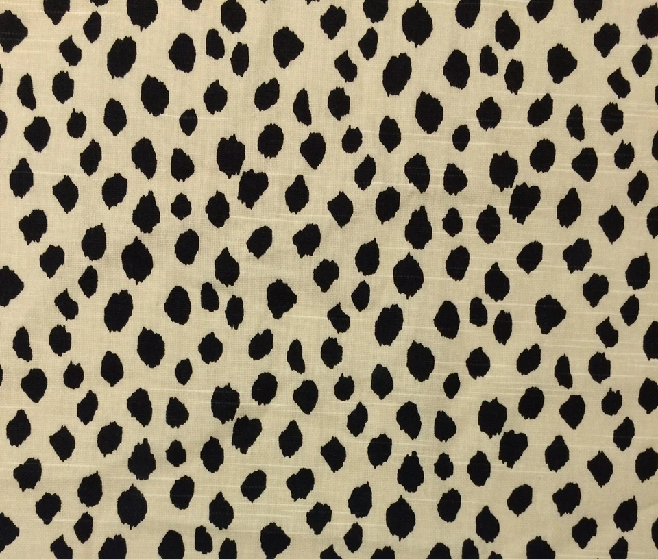 Ballard Designs Dodie Beige Black Spots Multiuse DESIGNER Fabric by Yard 56"w