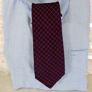 Neck Tie Mens Blue Red Fair Isle Nordic Silk Casual Suit Adult ZERBINOTTO Japan - Picture 1 of 8
