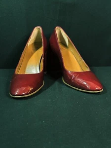 Aqua Damen-Pumps cranberryrot Lackleder Blockabsatz Größe 10 - Bild 1 von 9