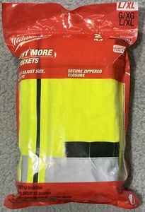 Milwaukee Safety Vest L/XL Neon Yellow Zippered Adjustable High Visibility 2Pack - Picture 1 of 8