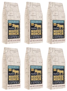 Moose Munch Maple Vanilla Gourmet Ground Coffee, 6/12 oz bags - Picture 1 of 5