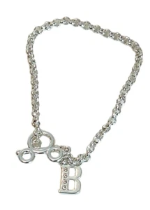 Disney Parks Kids Mickey Mouse Toggle "B" Initial Charm SilverTone Bracelet NWOT - Picture 1 of 5