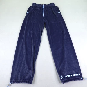 Vintage Jordan Pants Mens Medium Blue Velour Track Sweats Jumpman Basketball Y2K - Picture 1 of 15