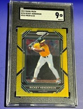 2023 Panini Prizm #234 Rickey Henderson Gold Prizm 5/10 SGC 9!! MT!