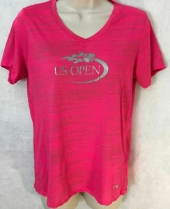 Under Armour Girls Pink US Open Loose Fit Heat Gear Shirt Sz Youth L - Picture 1 of 2