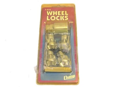 NOS! (4) CHAMP CHROME ACORN WHEEL LOCKS LUG NUTS, 14mm-1.50 RH, No. 7-414 - Image 1 of 3